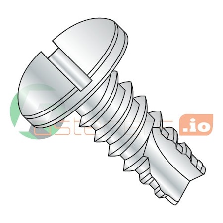 Newport Fasteners Thread Cutting Screw, #10 x 5/8 in, Zinc Plated Steel Pan Head Slotted Drive, 7000 PK 864166